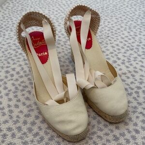 Christian Louboutin Beige Espadrille Sandals